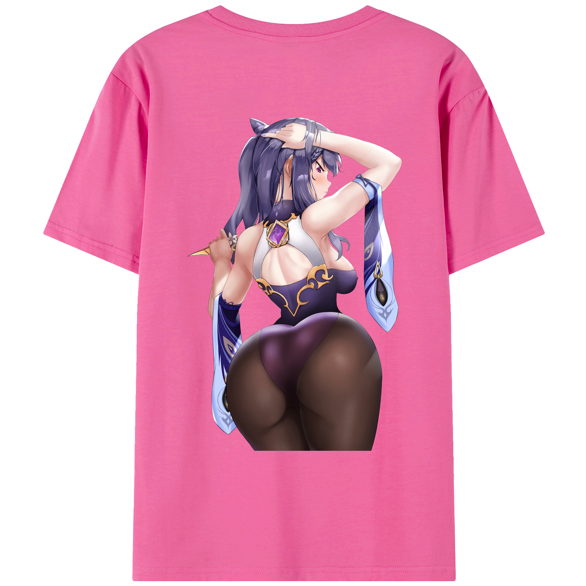 げんし神 刻晴 こくせい genshin Kokusei レディース半袖Tシャツ(バックプリント)